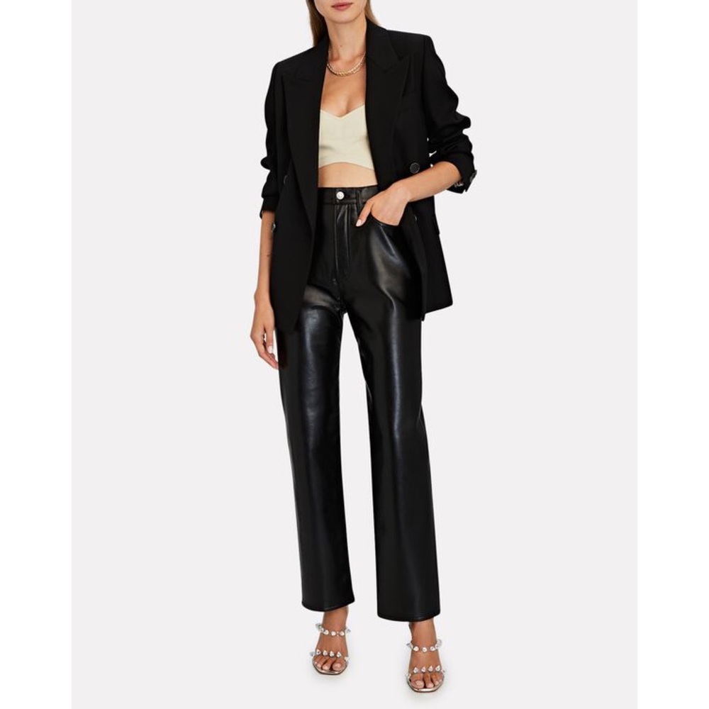 NWT Agolde black recycled leather pants high waisted straight leg